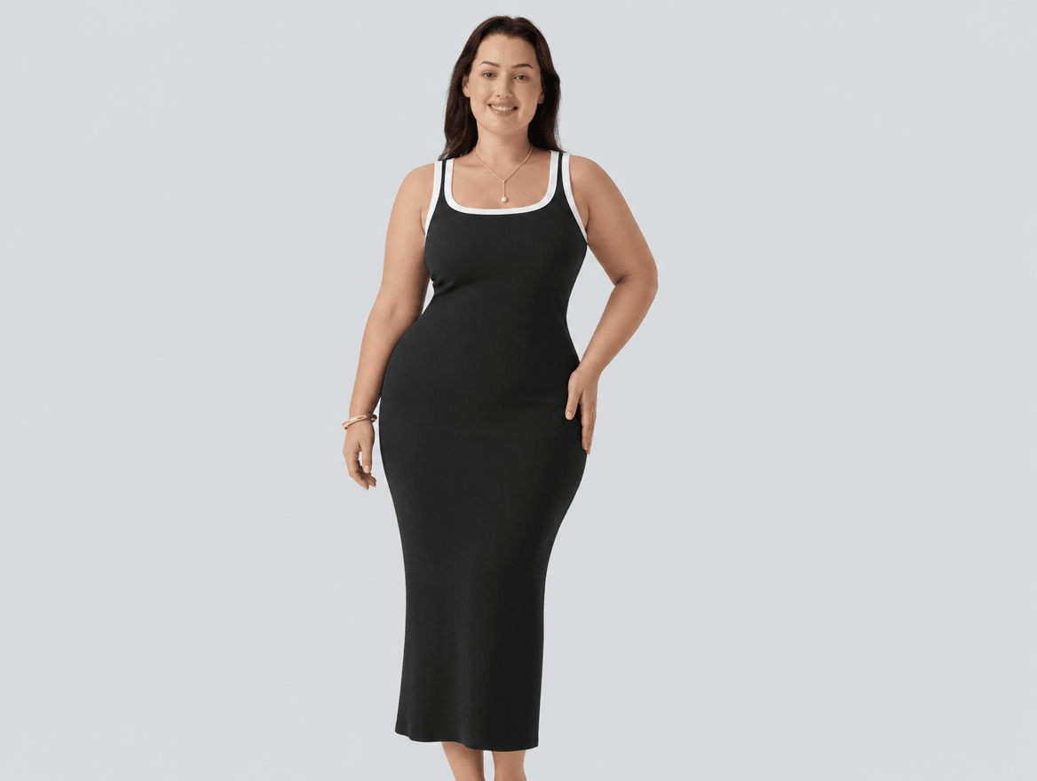Sienna™ | Square Neck Bodycon Midi Dress - mildlymama
