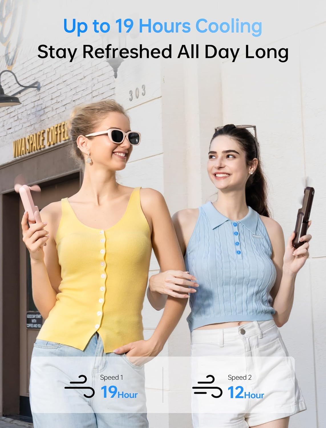 3 in 1 Handheld Mini Fan - Portable Fan & Power Bank & Flashlight, 19H Max Cooling, USB Rechargeable, Pocket - Sized for Travel, Cruise, Concerts, Makeup, 2026 Summer Gifts for Women(Pink) - mildlymama