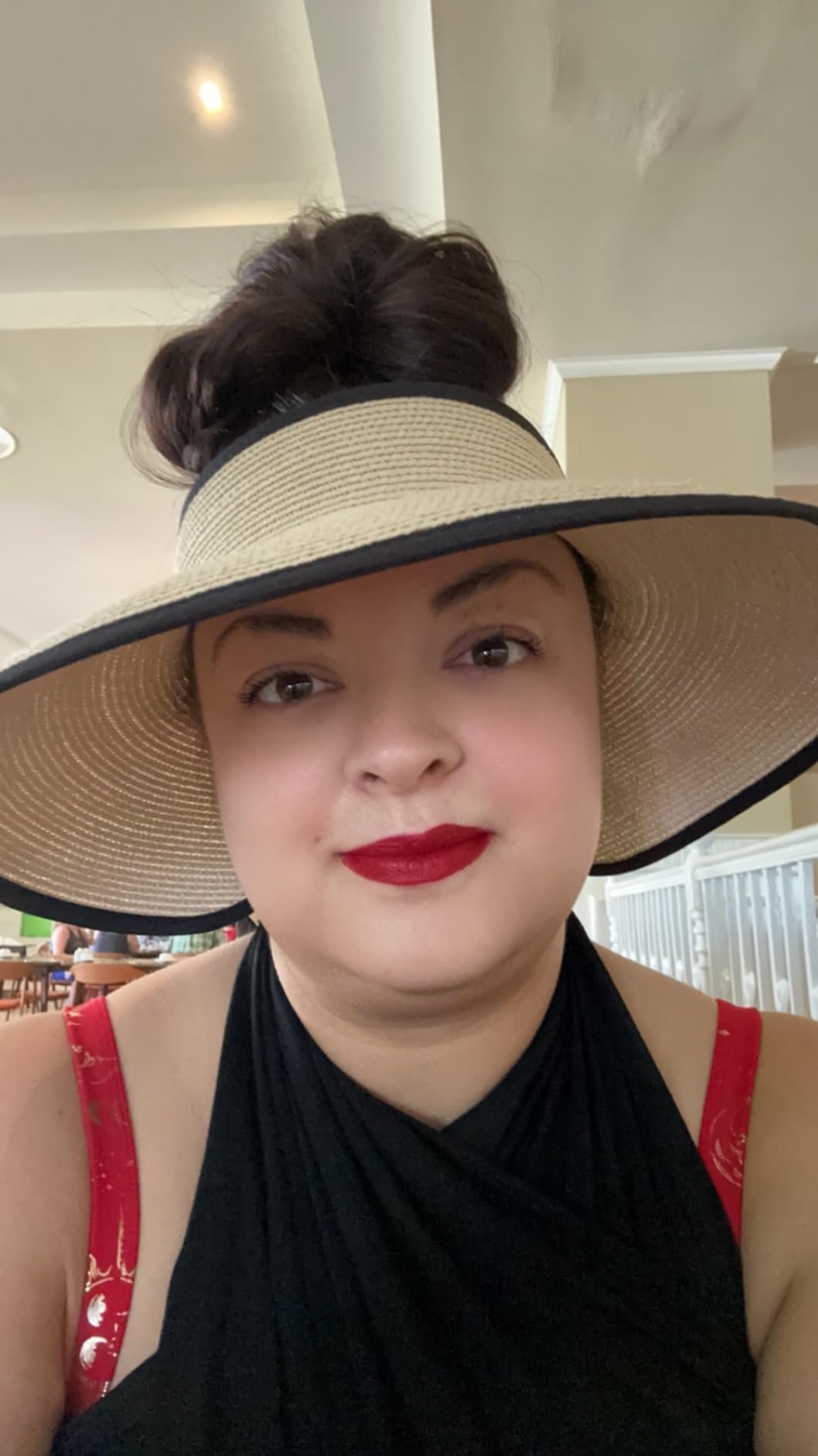 Aria | Wide Brim Roll - Up Straw Ponytail Visor Hat UPF 50+ Packable - mildlymama
