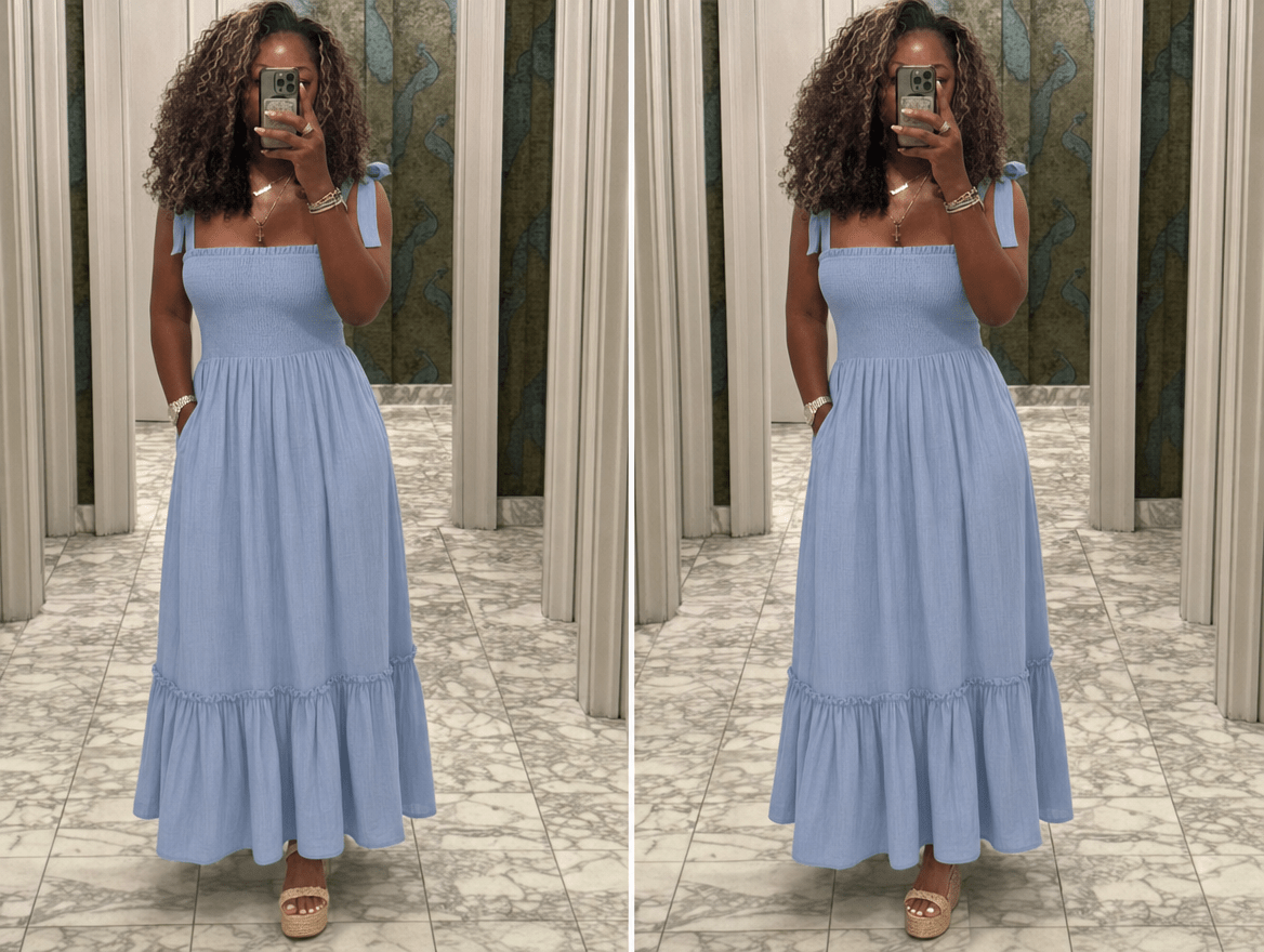 Aurelia | Smocked Bodice Square Neck Spaghetti Strap Ruffle Maxi Dress - mildlymama