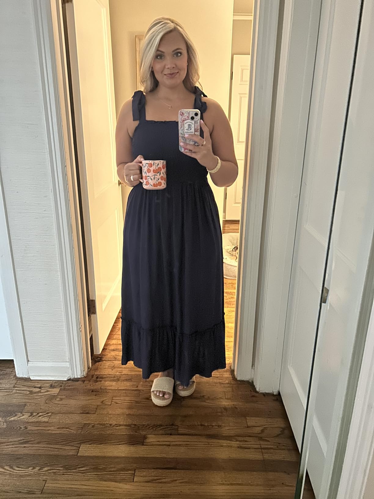 Aurelia | Smocked Bodice Square Neck Spaghetti Strap Ruffle Maxi Dress - mildlymama