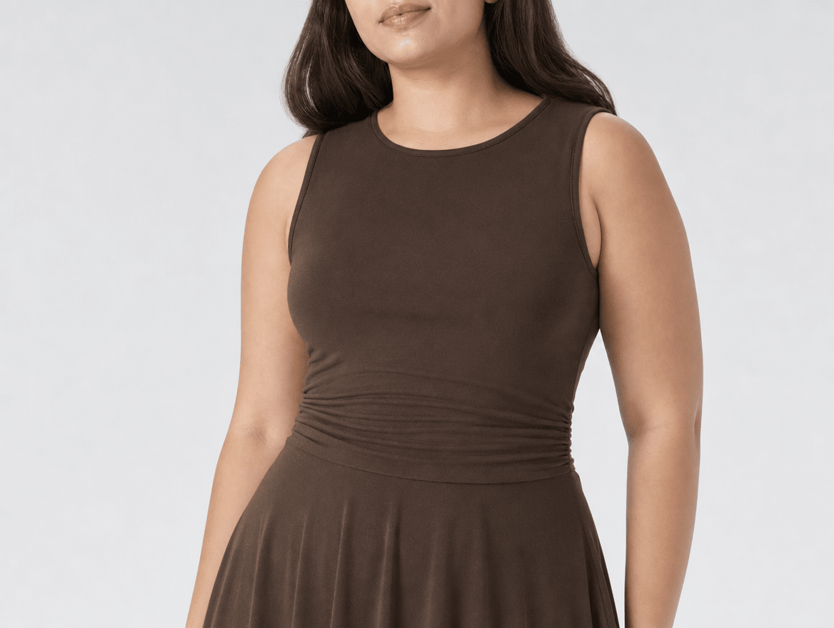 Aveline | Sleeveless Pleated A - Line Midi Dress - mildlymama