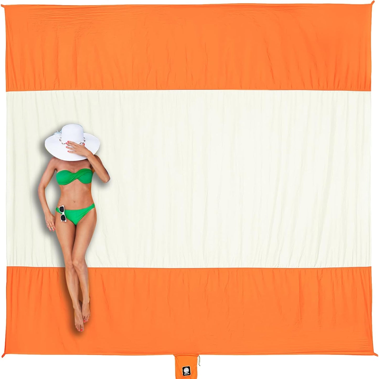 Beach Blanket Sandproof Waterproof, Extra Large Beach Mat, Oversized & Compact Sand Free, Quick Drying Beach Essentials for Vacation, Cruise, Picnic & Camping with Stakes - mildlymama