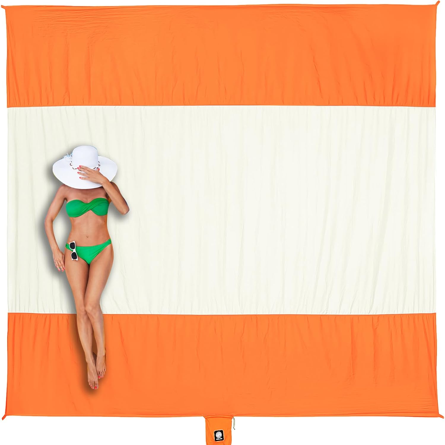 Beach Blanket Sandproof Waterproof, Extra Large Beach Mat, Oversized & Compact Sand Free, Quick Drying Beach Essentials for Vacation, Cruise, Picnic & Camping with Stakes - mildlymama