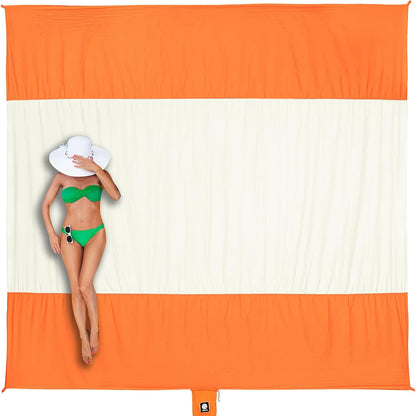 Beach Blanket Sandproof Waterproof, Extra Large Beach Mat, Oversized & Compact Sand Free, Quick Drying Beach Essentials for Vacation, Cruise, Picnic & Camping with Stakes - mildlymama