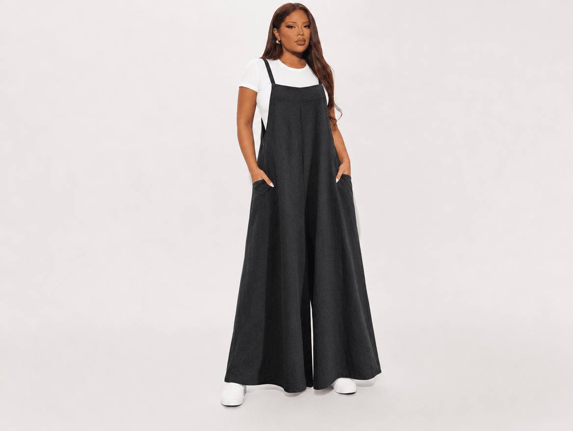 Blossom | Baggy Boyfriend Cropped Wide Leg Overalls with Pockets - mildlymama