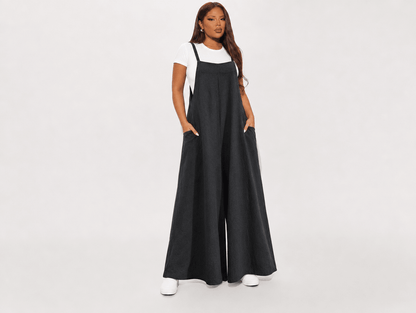 Blossom | Baggy Boyfriend Cropped Wide Leg Overalls with Pockets - mildlymama