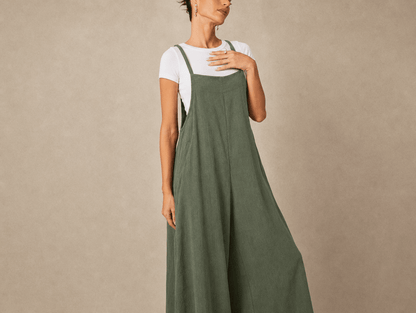 Blossom | Baggy Boyfriend Cropped Wide Leg Overalls with Pockets - mildlymama