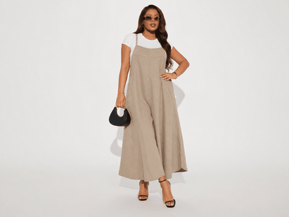 Blossom | Baggy Boyfriend Cropped Wide Leg Overalls with Pockets - mildlymama