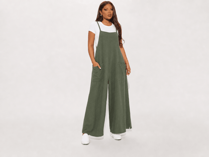 Blossom | Baggy Boyfriend Cropped Wide Leg Overalls with Pockets - mildlymama