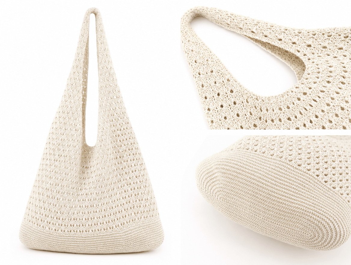 Bohème | Crochet Knit Open Mesh Beach Tote Bag - mildlymama