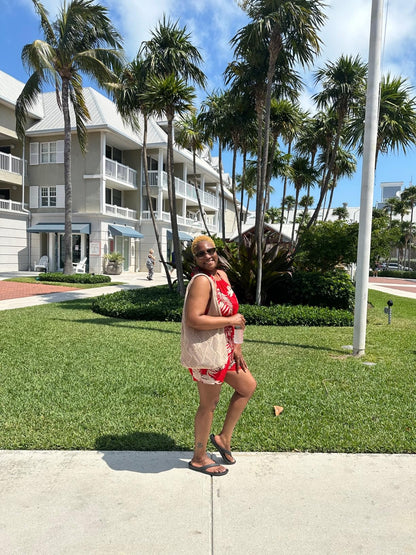 Bohème | Crochet Knit Open Mesh Beach Tote Bag - mildlymama