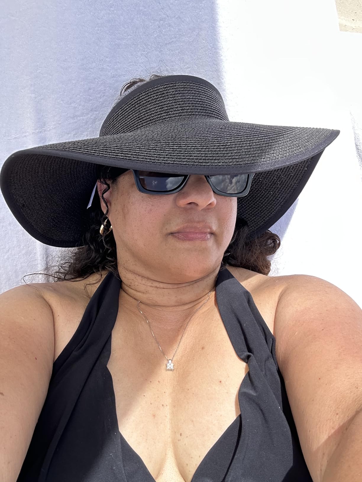 Brisa | Wide Brim Straw Ponytail Visor Hat UPF 80+ Foldable - mildlymama
