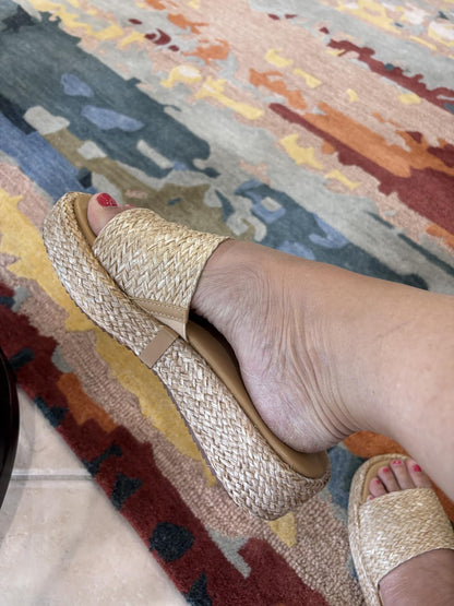 Capri | Woven Raffia Ankle Strap Platform Espadrille Wedge Sandals - mildlymama