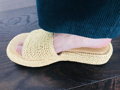 Capri | Woven Raffia Ankle Strap Platform Espadrille Wedge Sandals - mildlymama