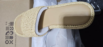 Capri | Woven Raffia Ankle Strap Platform Espadrille Wedge Sandals - mildlymama