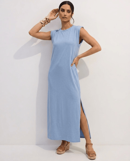 Celeste | Wrinkle - Free Sleeveless Split Maxi Dress with Pockets - mildlymama