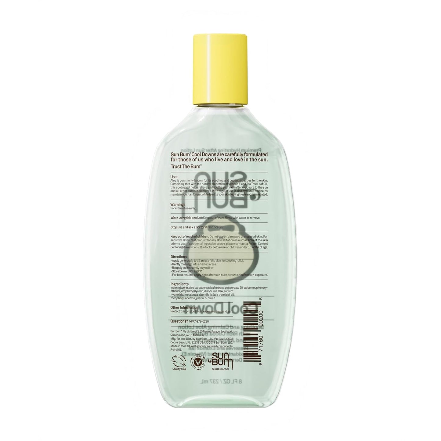 Cool down Aloe Vera Gel - Vegan after Sun Care to Soothe and Hydrate Sunburn - 8 Oz - mildlymama
