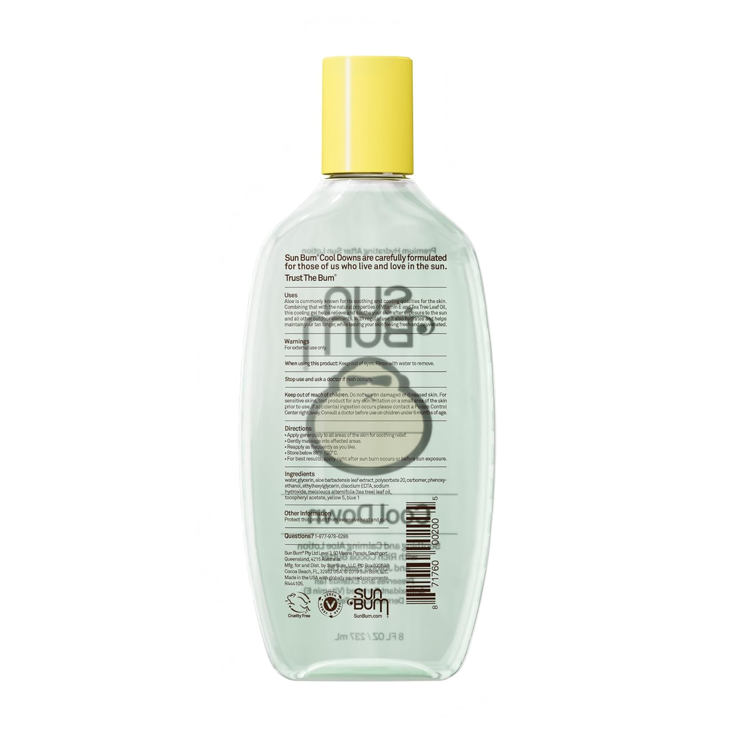 Cool down Aloe Vera Gel - Vegan after Sun Care to Soothe and Hydrate Sunburn - 8 Oz - mildlymama