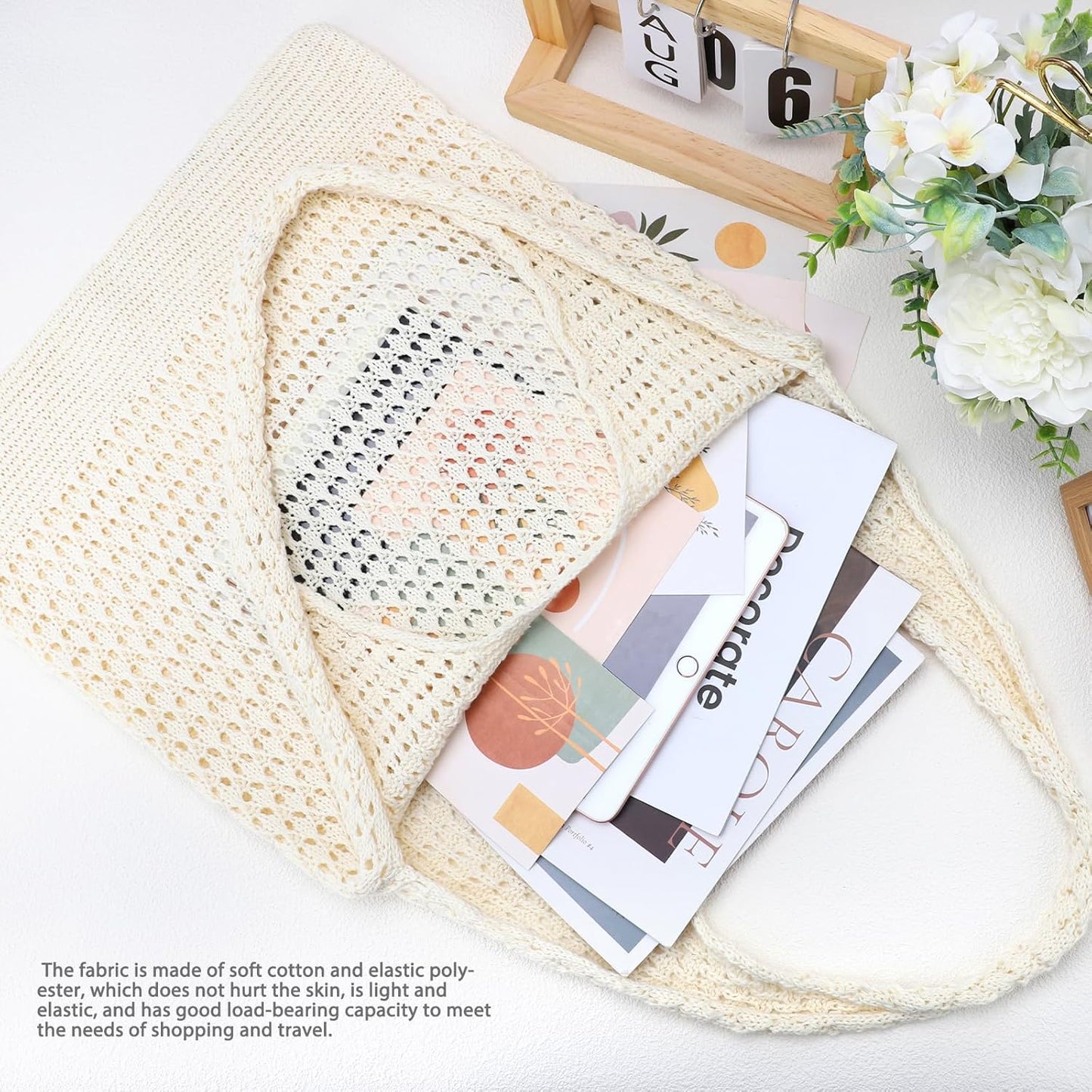 Crochet Bags for Women - Summer Beach Tote, Aesthetic Hippie Knit Bag - mildlymama