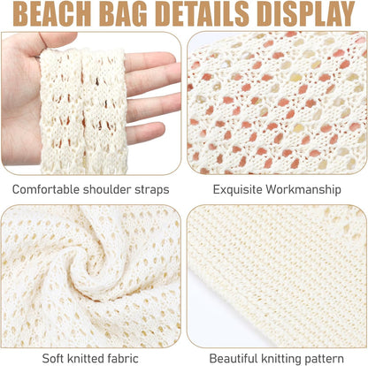 Crochet Bags for Women - Summer Beach Tote, Aesthetic Hippie Knit Bag - mildlymama