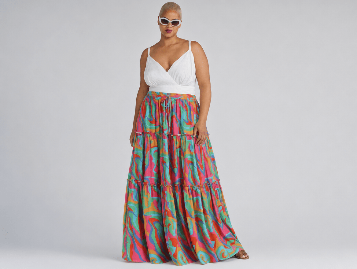 Dahlia | Smocked High Waist Floral A - Line Flowy Maxi Skirt - mildlymama