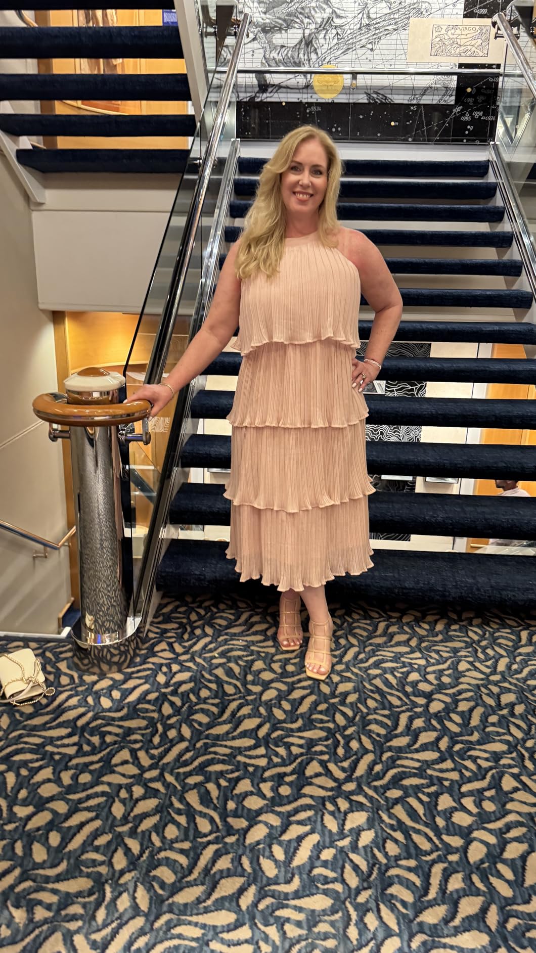 Elara | Halter Neck Tiered Chiffon Ruffle Midi Dress - mildlymama