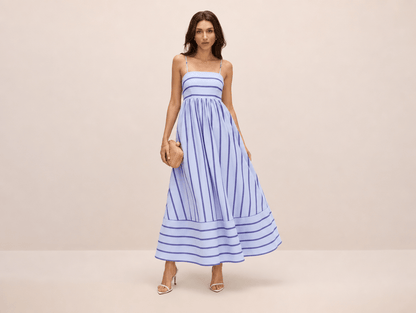 Elara™ | Striped Smocked Maxi Dress - mildlymama
