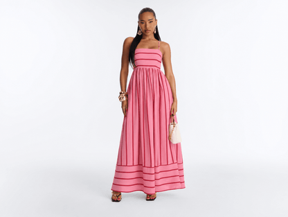 Elara™ | Striped Smocked Maxi Dress - mildlymama