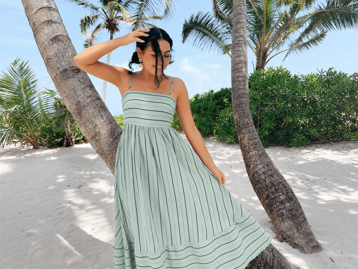Elara™ | Striped Smocked Maxi Dress - mildlymama