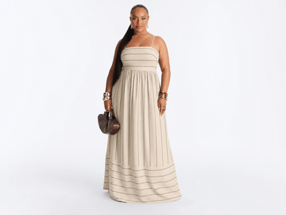 Elara™ | Striped Smocked Maxi Dress - mildlymama