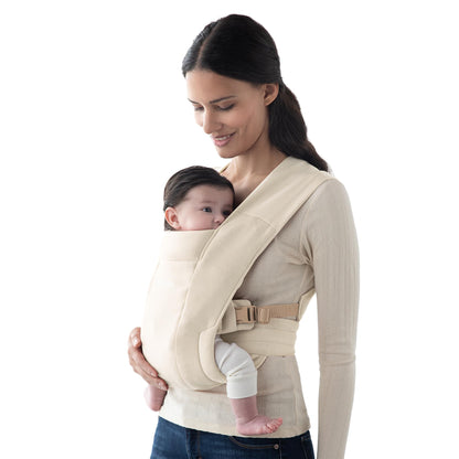 Ergobaby Embrace Baby Carrier Newborn to Toddler - Lightweight Ergonomic Baby Carriers - Cozy Essentials (7 - 25 Pounds), Ponte Knit, Cream - mildlymama