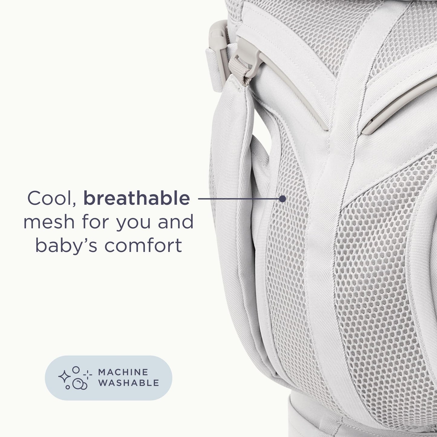Ergobaby Omni Classic Baby Carrier Newborn to Toddler - Breathable Baby Carriers for Summer - All - Position Carrier with Lumbar Support (7 - 45 Pounds), Mesh, Pearl Grey - mildlymama