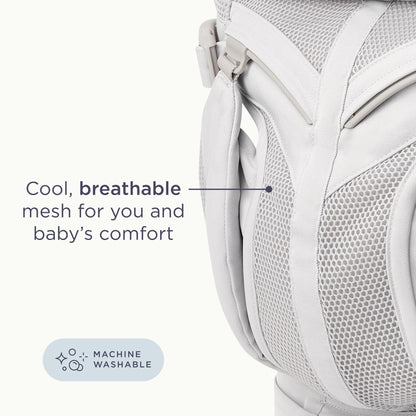 Ergobaby Omni Classic Baby Carrier Newborn to Toddler - Breathable Baby Carriers for Summer - All - Position Carrier with Lumbar Support (7 - 45 Pounds), Mesh, Pearl Grey - mildlymama