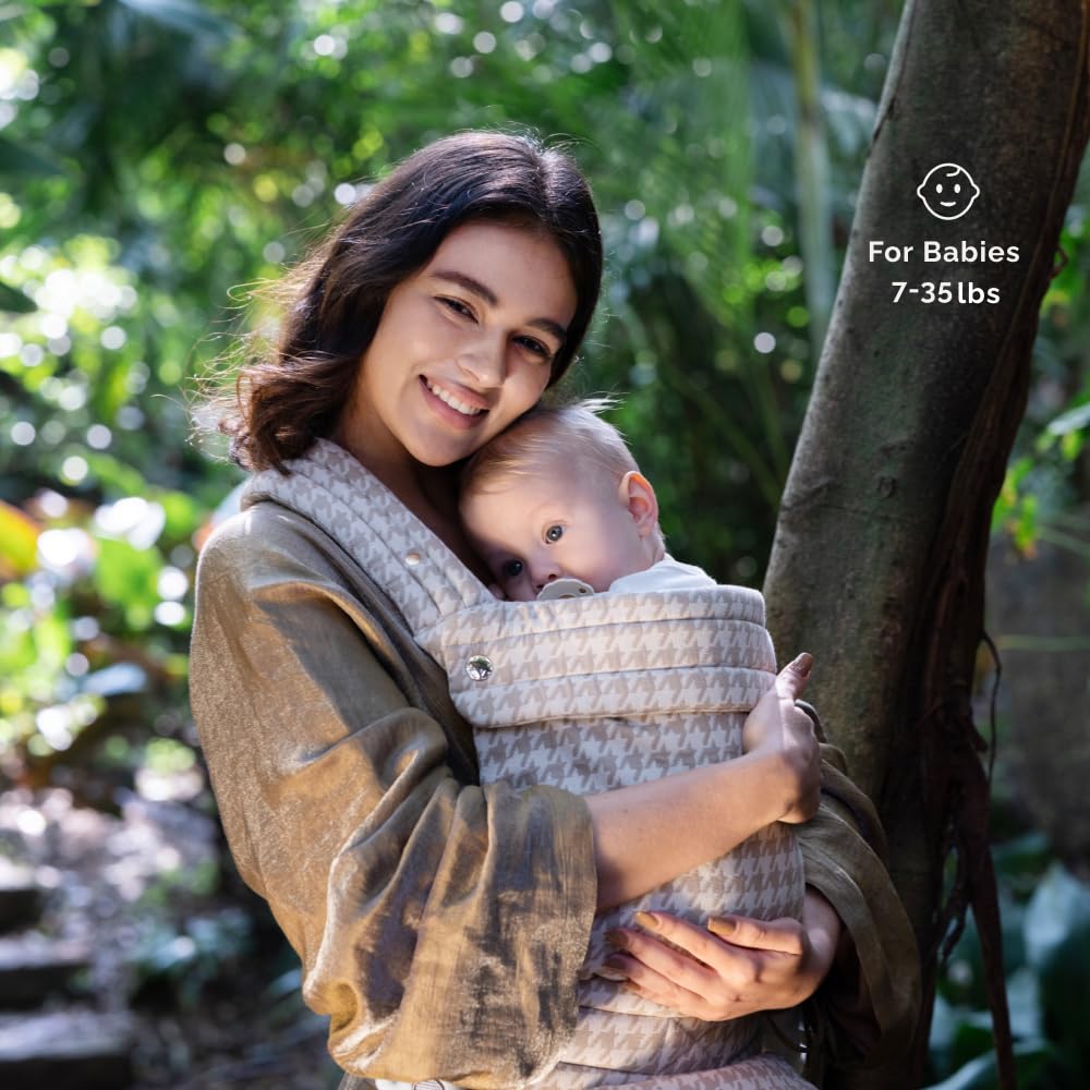 Ergonomic Baby Carrier Newborn to Toddler, Lightweight & Breathable Cotton Infant Carrier for Hands Free Comfort (Houndstooth) - mildlymama