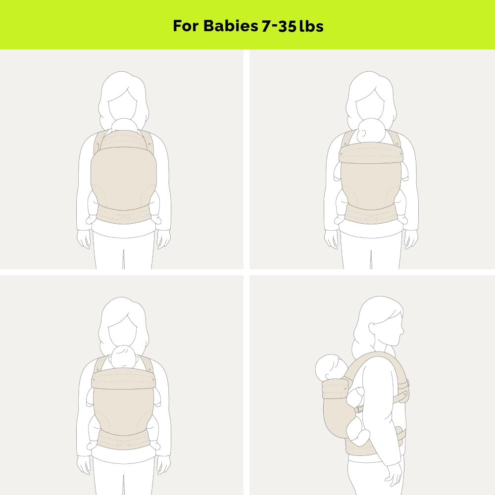 Ergonomic Baby Carrier Newborn to Toddler, Lightweight & Breathable Cotton Infant Carrier for Hands Free Comfort (Houndstooth) - mildlymama