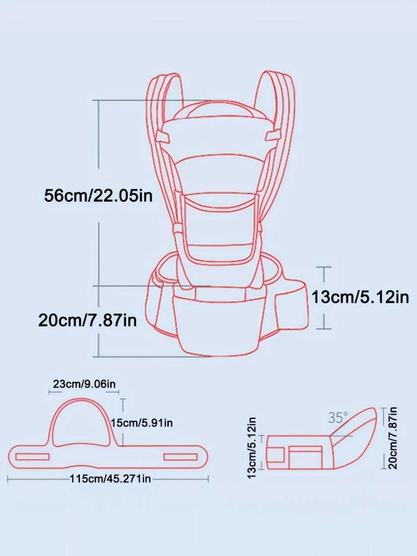 Ergonomic Baby Carrier with Hip Seat for Newborns and Toddlers – Soft, Breathable Fabric, Adjustable for All - Day Comfort - mildlymama