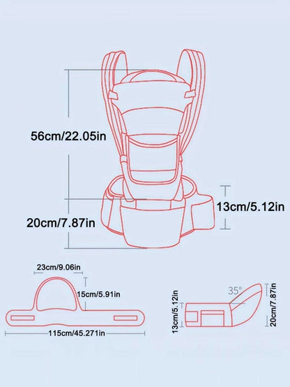 Ergonomic Baby Carrier with Hip Seat for Newborns and Toddlers – Soft, Breathable Fabric, Adjustable for All - Day Comfort - mildlymama