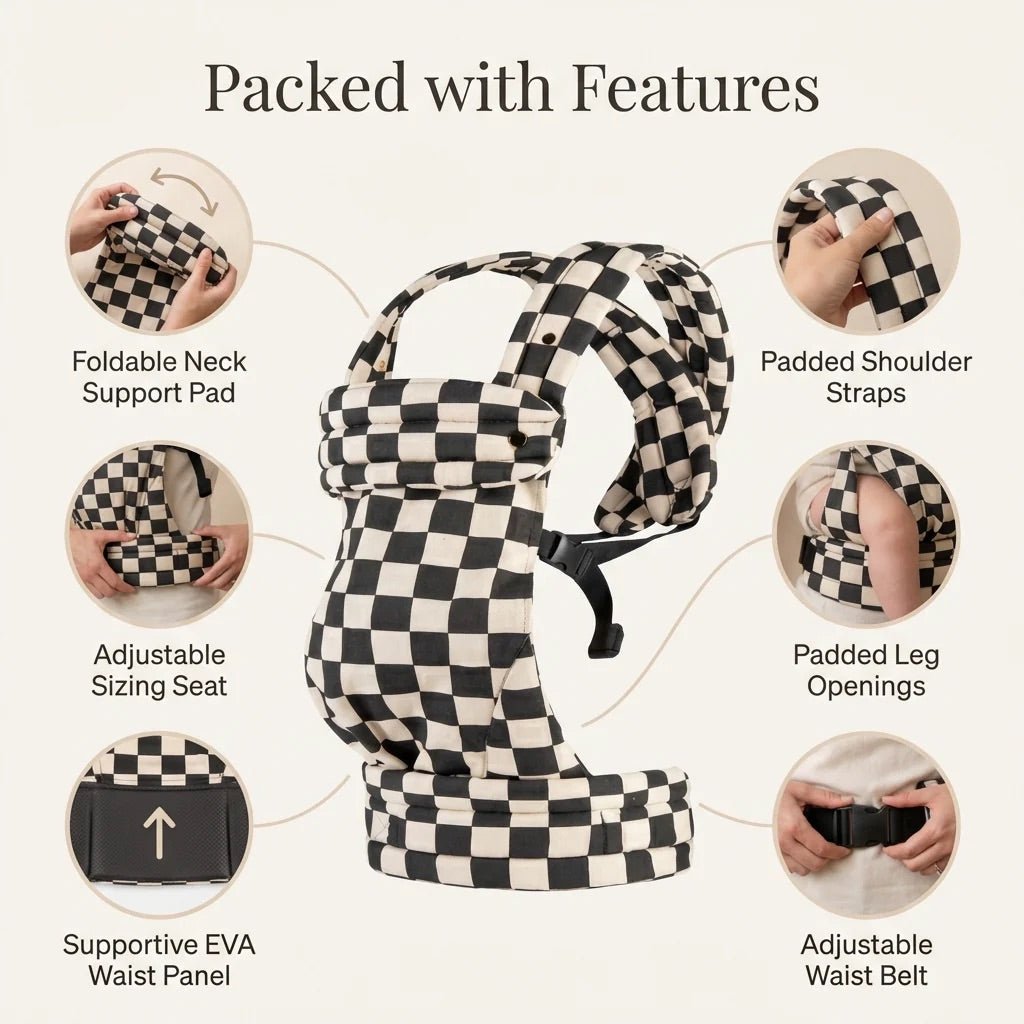 Ergonomic Summer Baby Carrier – Breathable Wrap for Newborns and Toddlers with Adjustable Straps and Hands - Free Design - mildlymama