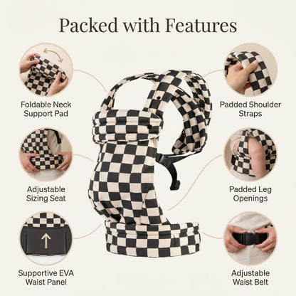 Ergonomic Summer Baby Carrier – Breathable Wrap for Newborns and Toddlers with Adjustable Straps and Hands - Free Design - mildlymama