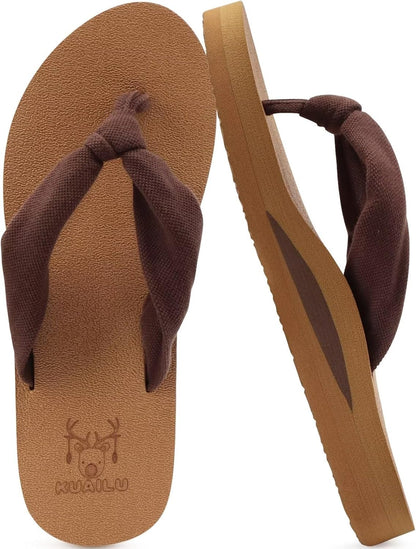 Flip Flops for Women with Arch Support Yoga Mat Comfortable Summer Beach Walking Thong Cushion Sandals Slip on Indoor Outdoor - mildlymama