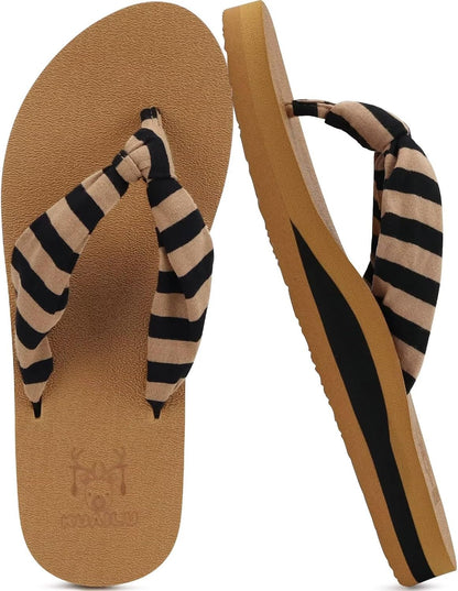 Flip Flops for Women with Arch Support Yoga Mat Comfortable Summer Beach Walking Thong Cushion Sandals Slip on Indoor Outdoor - mildlymama