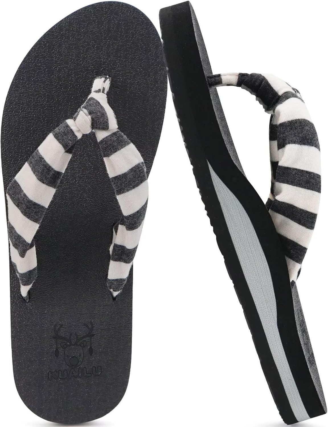 Flip Flops for Women with Arch Support Yoga Mat Comfortable Summer Beach Walking Thong Cushion Sandals Slip on Indoor Outdoor - mildlymama