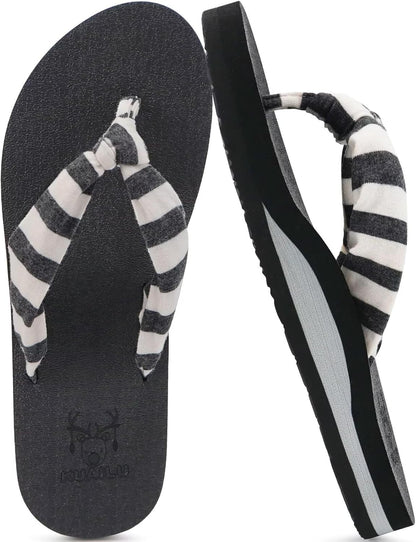 Flip Flops for Women with Arch Support Yoga Mat Comfortable Summer Beach Walking Thong Cushion Sandals Slip on Indoor Outdoor - mildlymama