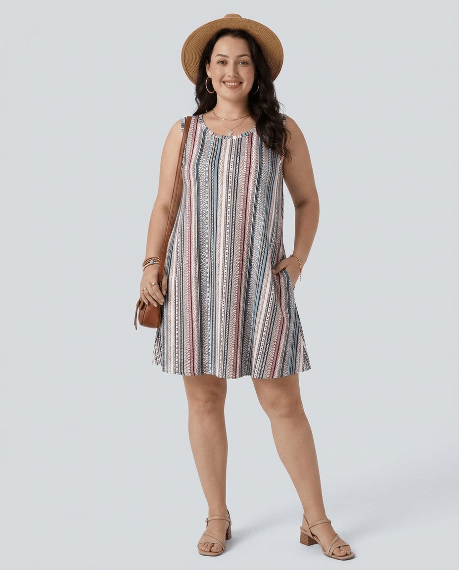Flora | Boho Floral Sleeveless Swing Sundress - mildlymama