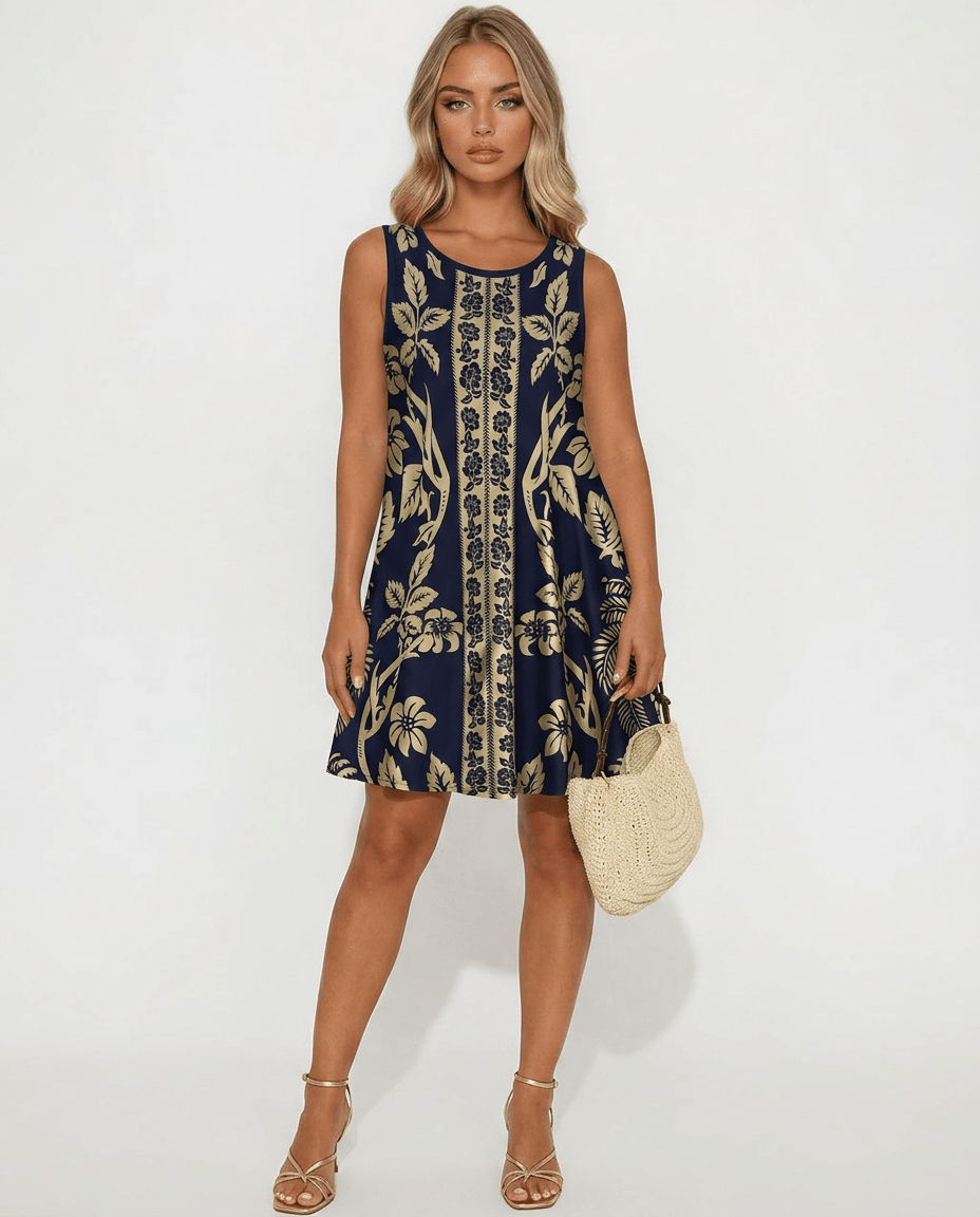 Flora | Boho Floral Sleeveless Swing Sundress - mildlymama
