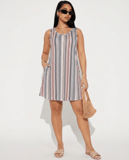 Flora | Boho Floral Sleeveless Swing Sundress - mildlymama