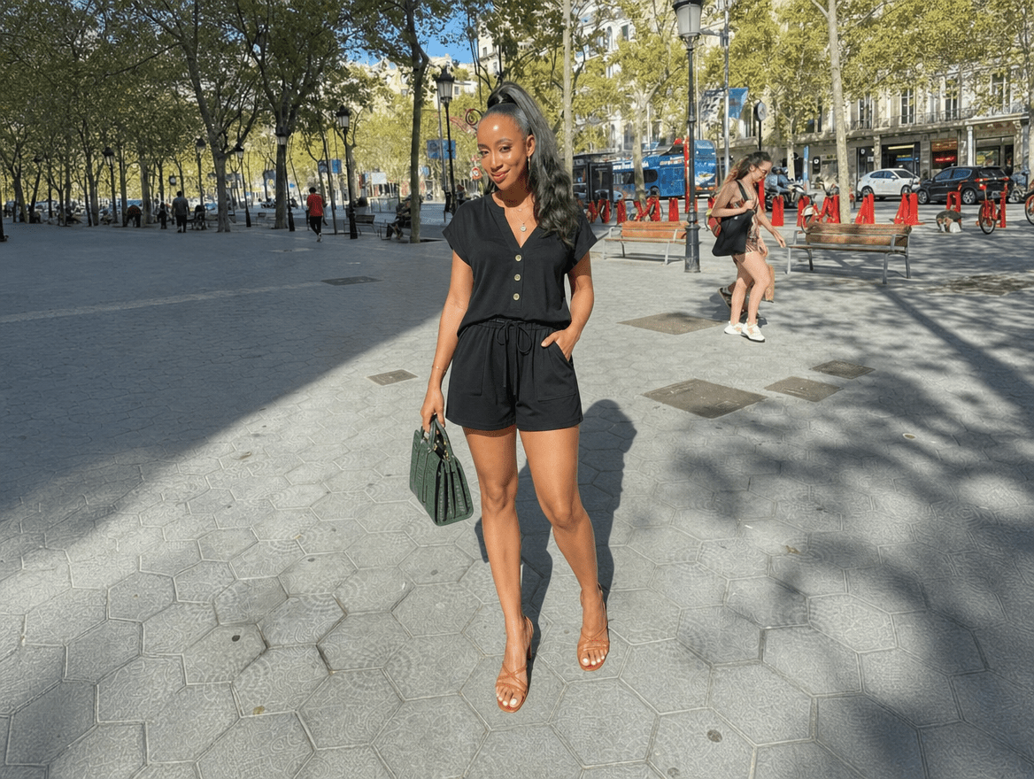 Indie | Henley Button - Neck Top & Matching Shorts Two - Piece Lounge Set - mildlymama