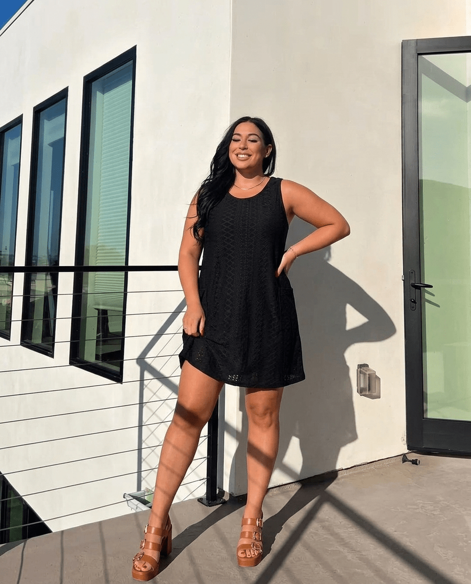 Isla | Eyelet Sleeveless Loose Tank Sundress with Pockets - mildlymama