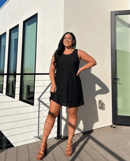 Isla | Eyelet Sleeveless Loose Tank Sundress with Pockets - mildlymama